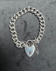 Vintage Sterling Puffy Curb Link Bracelet - 7.87" Length