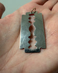 Vintage Sterling Silver Large Razor Blade Pendant