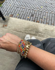 Rainbow stack including the 22 bracelet for Jordana's Rainbows. $22 from the sale of each bracelet will go directly to the Jordana's Rainbows Foundation to fund research to fight DIPG