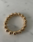 10mm 14k gold filled stretch bracelet.