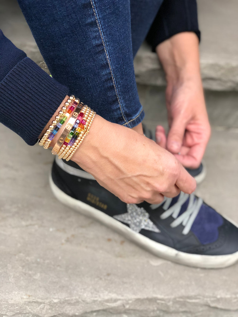 JRD Swarovski Crystal Rainbow Stretch Bracelets