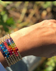 Various JRD 4mm 14k gold filled and Swarovski crystal bead bracelets.