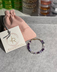 Shades of purple natural smooth gemstones with regular clasp.