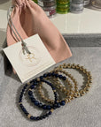 Stack ready to go! 14k gold filled and lapis lazuli. Bead size ranges from 4mm to 10mm.