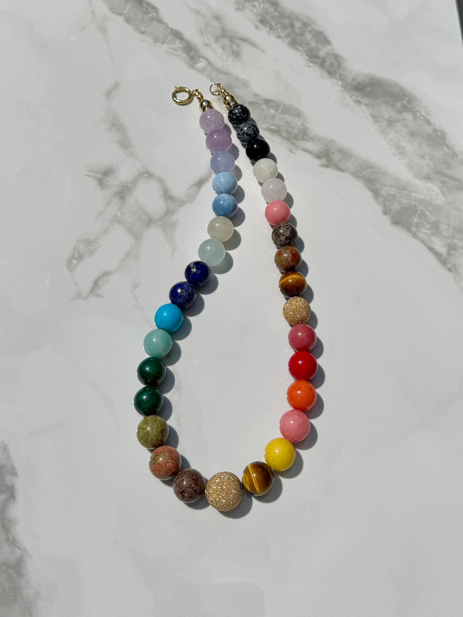 JRD BOLD round gemstone necklace