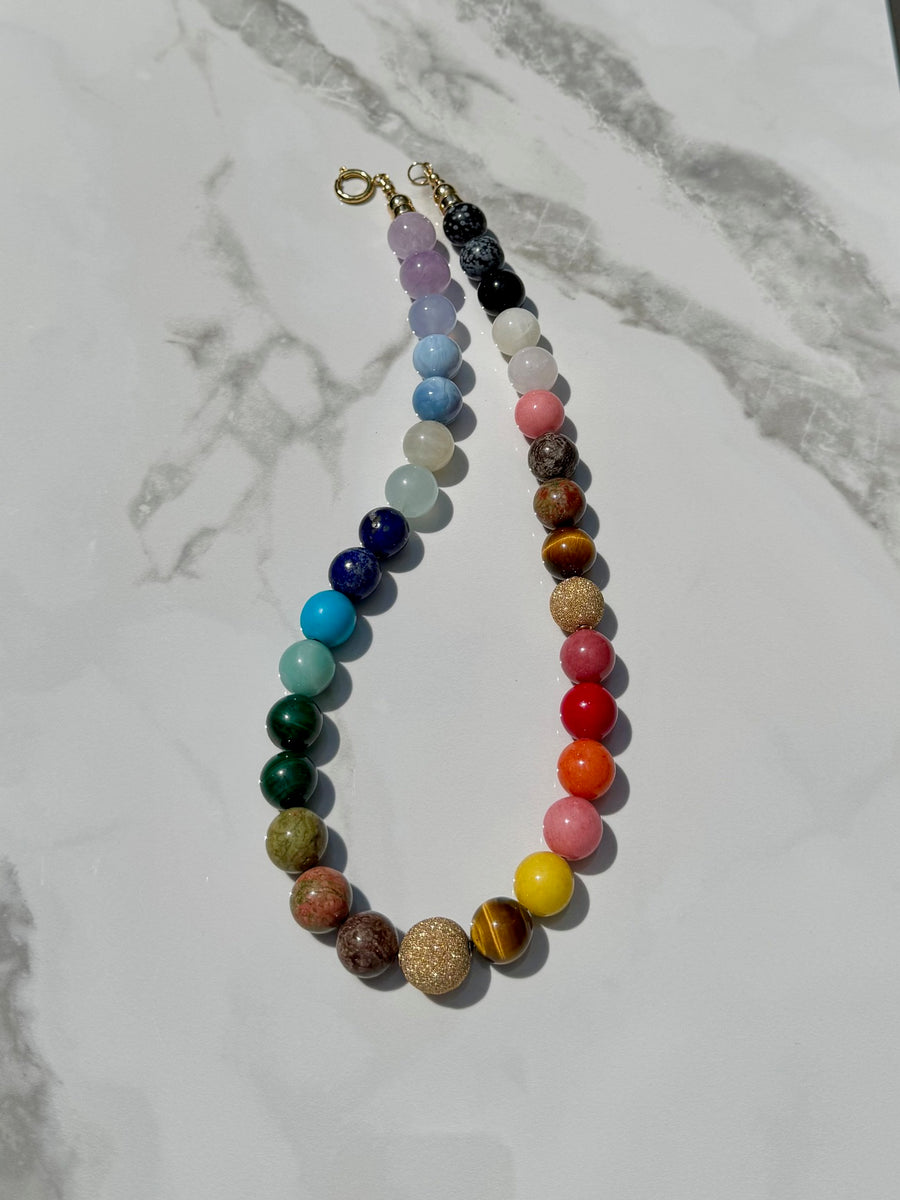 JRD BOLD round gemstone necklace
