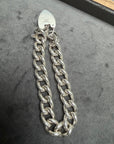 Vintage Sterling puffy curb link bracelet - 7.24" Length