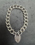 Vintage Sterling puffy curb link bracelet - 7.24" Length